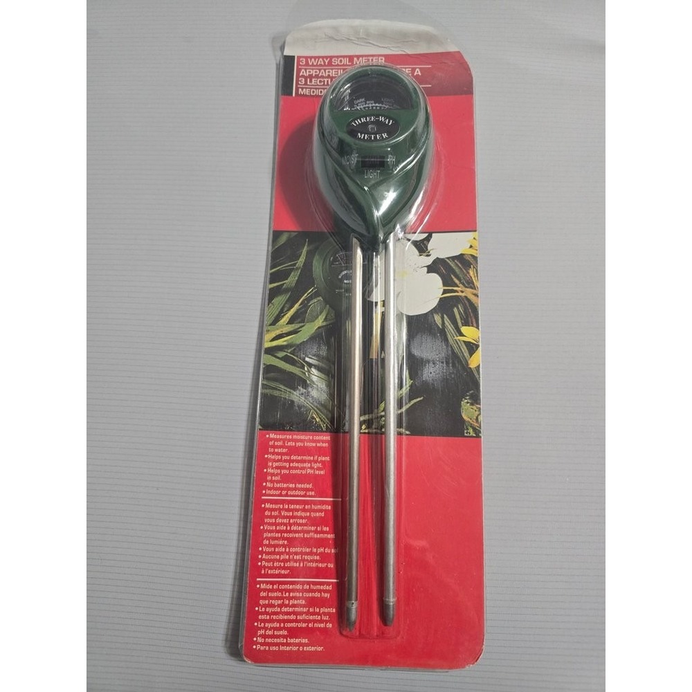 3 Way Soil Meter Moisture Light pH Tester for Indoor Outdoor Plants Green